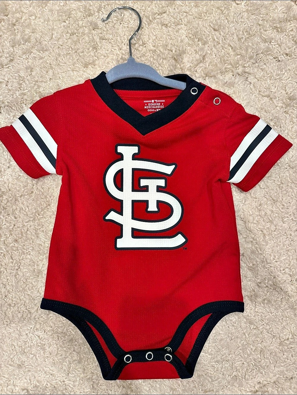 MLB Genuine Merchandise St. Louis Cardinals Infant Jersey Bodysuit Baby 3/6M Red